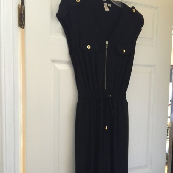 Black jumpsuit with gold zipper - Picture 2 of 2